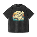 Cat Vintage Wash Japanese Design T-Shirt