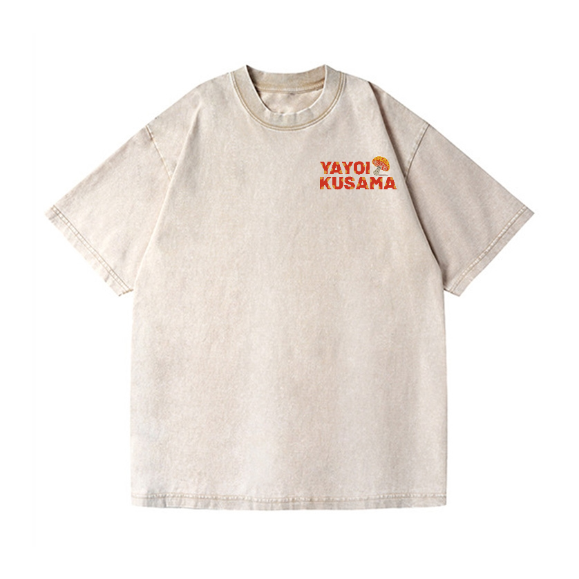 Yayoi Kusama Mushroom Vintage Wash Japanese Design Back Art T-Shirt