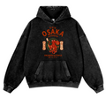 Osaka Dotonbori Drunken Octopus Vintage Washed Thick Cotton Hoodie