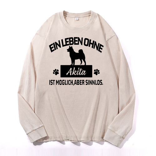 Akita Vintage Cotton Wash Crewneck Long-Sleeve T-Shirt