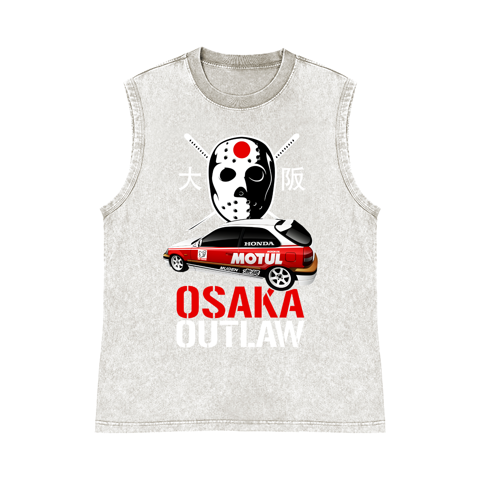 OSAKA Pure Cotton Wash-Dyed Sleeveless Tank Top