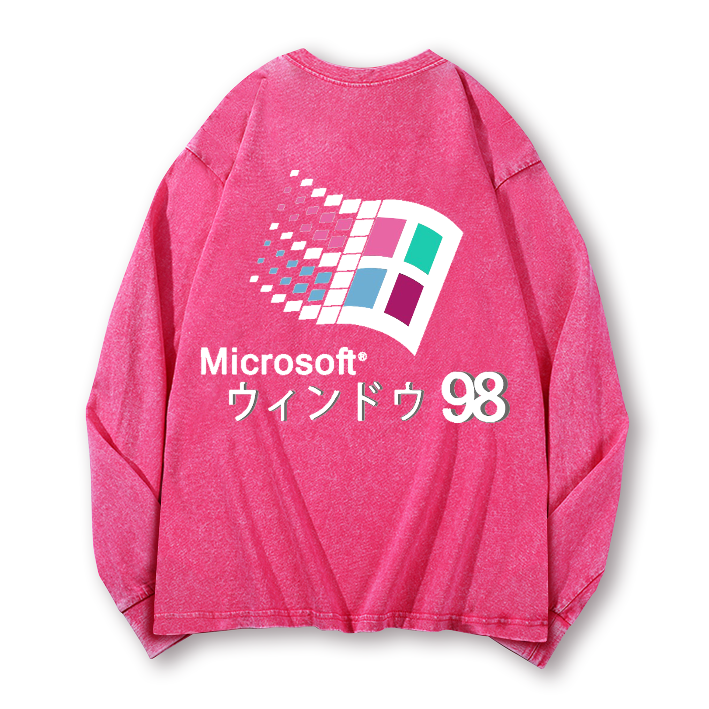 Microsoft Windows 98 Vintage Washed Cotton Back Art Long-sleeve T-shirt