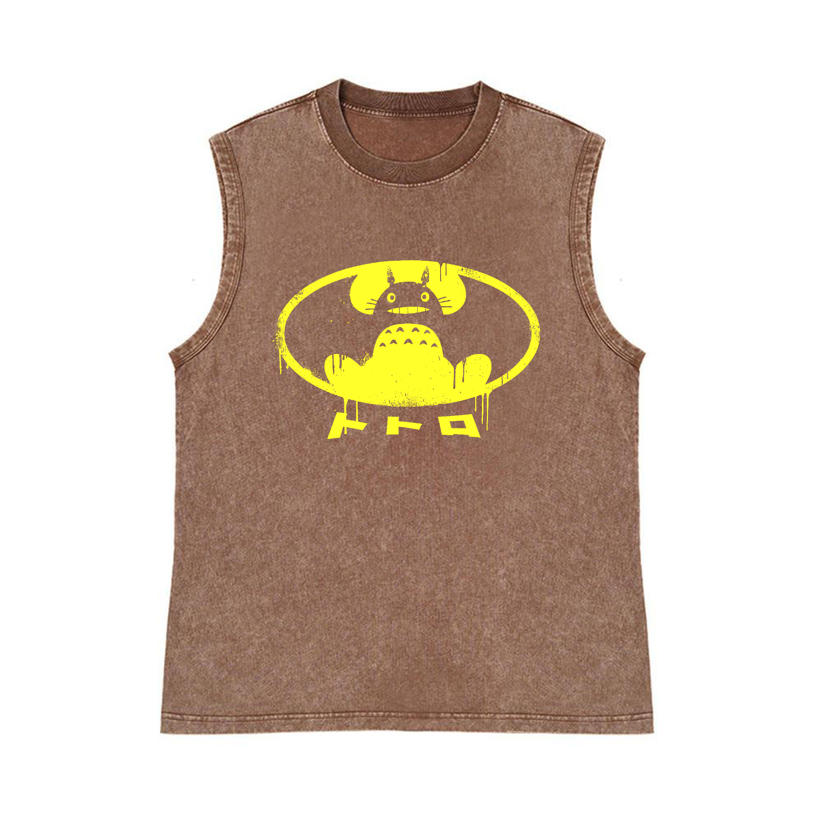 Ghibli Totoro Batman Pure Cotton Wash-Dyed Sleeveless Tank Top