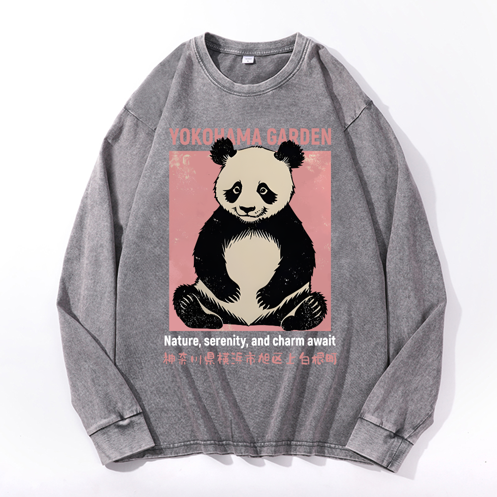 Yokohama Garden Vintage Cotton Wash Long-sleeve T-shirt