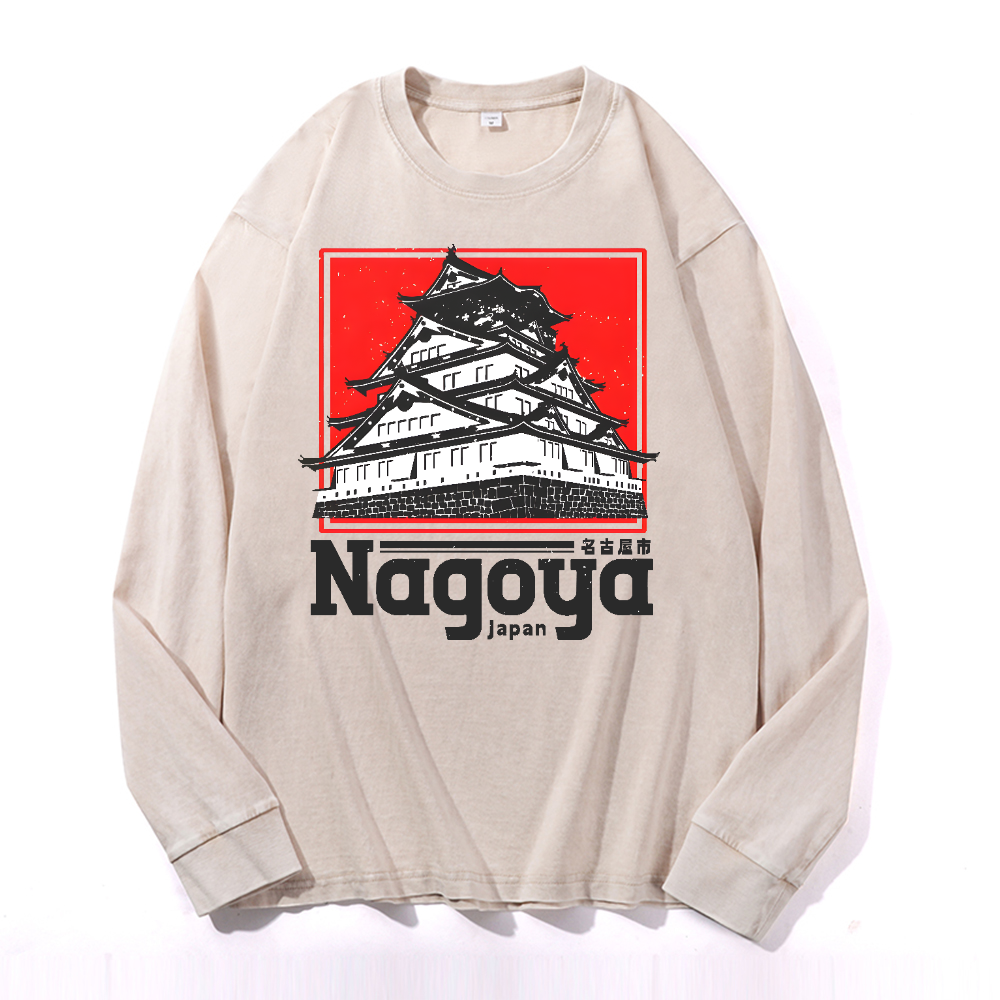 Nagoya Vintage Cotton Wash Crewneck Long-Sleeve T-Shirt