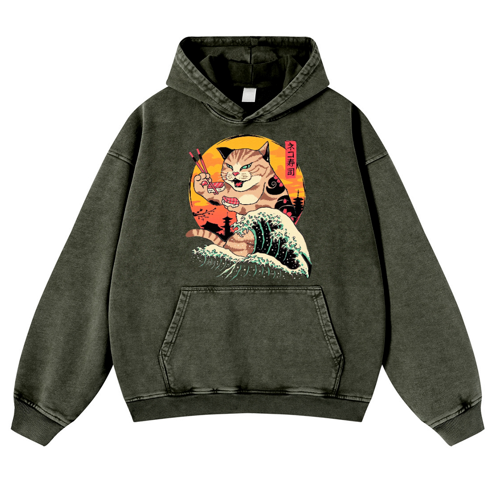 Vintage Washed Thick Cotton Hoodie
