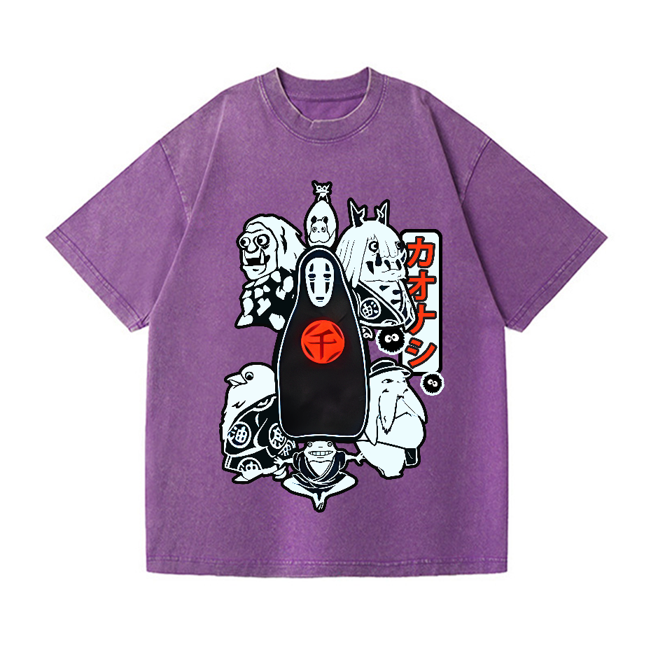 Ghibli No Face Kaonashi Vintage Wash Japanese Design T-Shirt