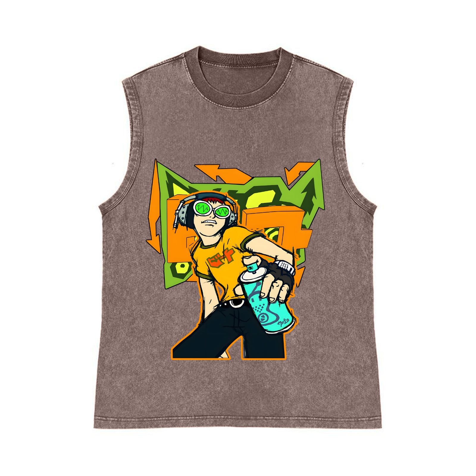 Jet Set Radio Pure Cotton Wash-Dyed Sleeveless Tank Top