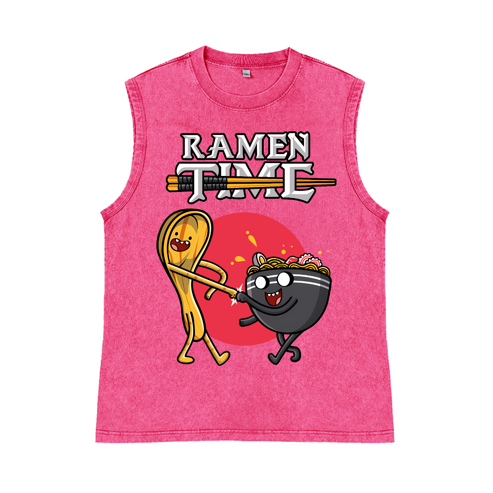 Ramen Pure Cotton Wash-Dyed Sleeveless Tank Top