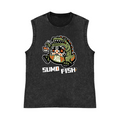 Sumo Fish Pure Cotton Wash-Dyed Sleeveless Tank Top