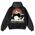 Panda Kaiju Vintage Washed Cotton Back Art Hoodie