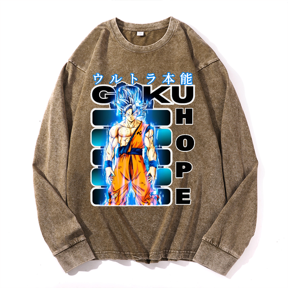 Goku Son Vintage Cotton Wash Long-sleeve T-shirt