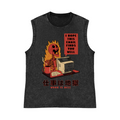 Skull Work Is Hell Pure Cotton Wash-Dyed Sleeveless Tank Top