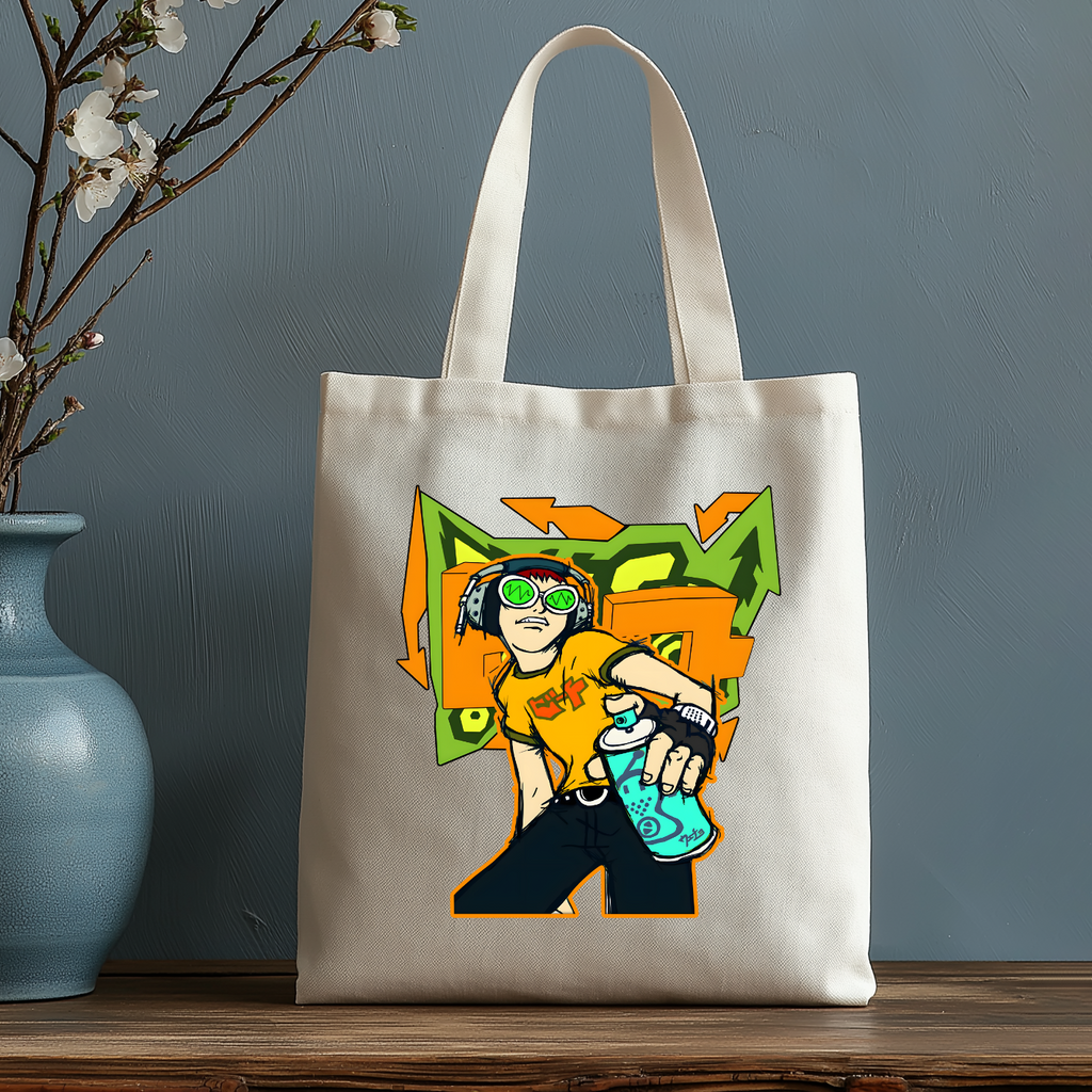 Jet Set Radio Japanese Style Canvas Tote Bag