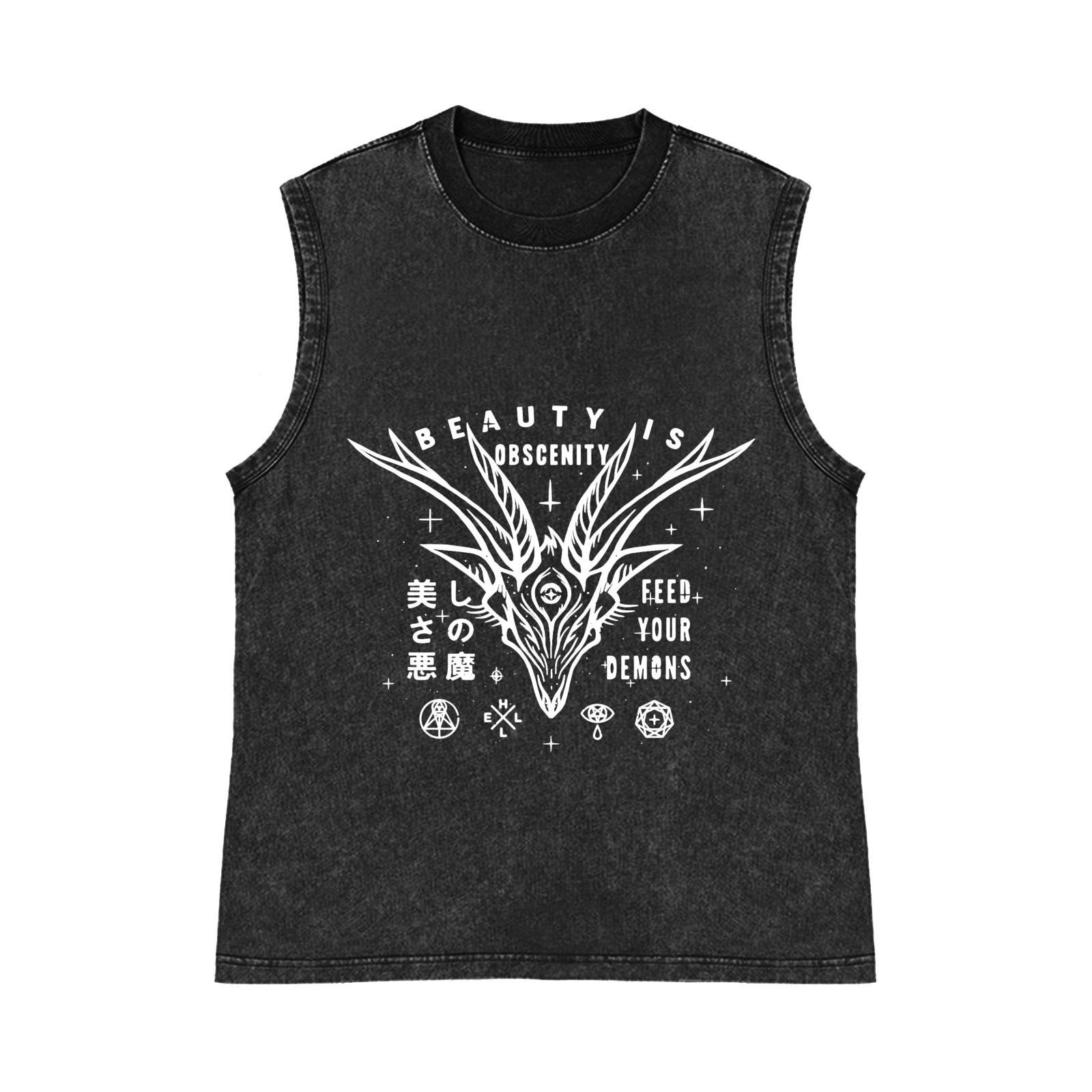 Pure Cotton Wash-Dyed Sleeveless Tank Top