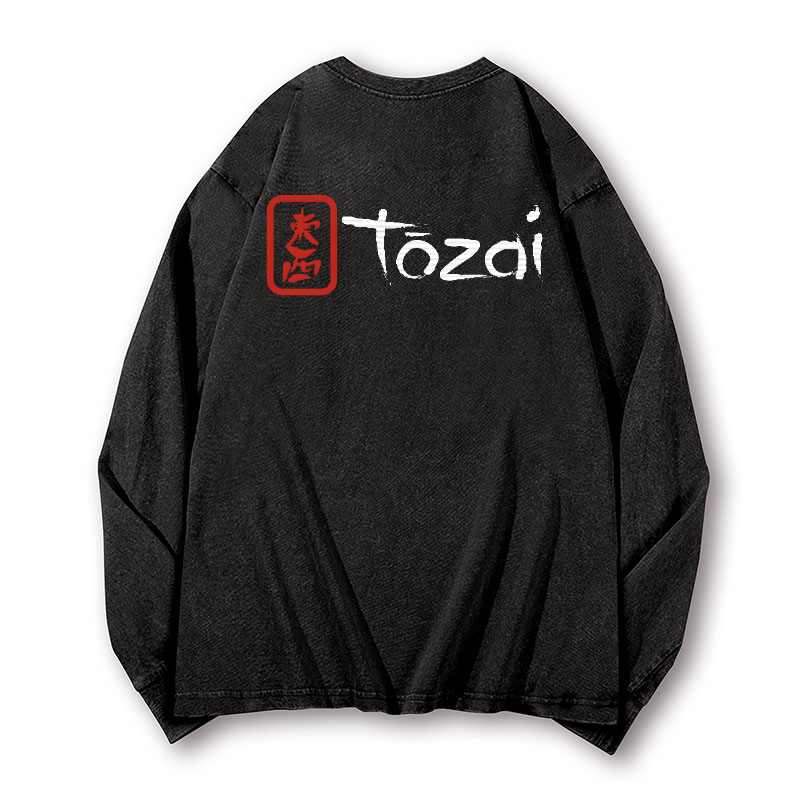 Tozai Sake Vintage Washed Cotton Back Art Long-sleeve T-shirt