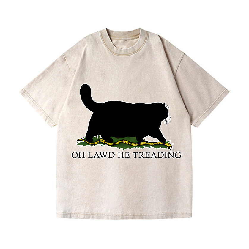 Black Cat Vintage Wash Japanese Design T-Shirt