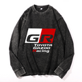 Vintage Cotton Wash Crewneck Long-Sleeve T-Shirt