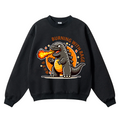 Burning Kaiju Vintage Cotton Blend Crewneck Sweatshirt