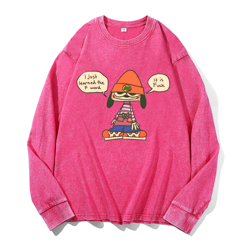PaRappa the Rapper Vintage Cotton Wash Long-sleeve T-shirt