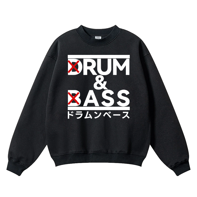 Drum and Bass Vintage Cotton Blend Crewneck Sweatshirt