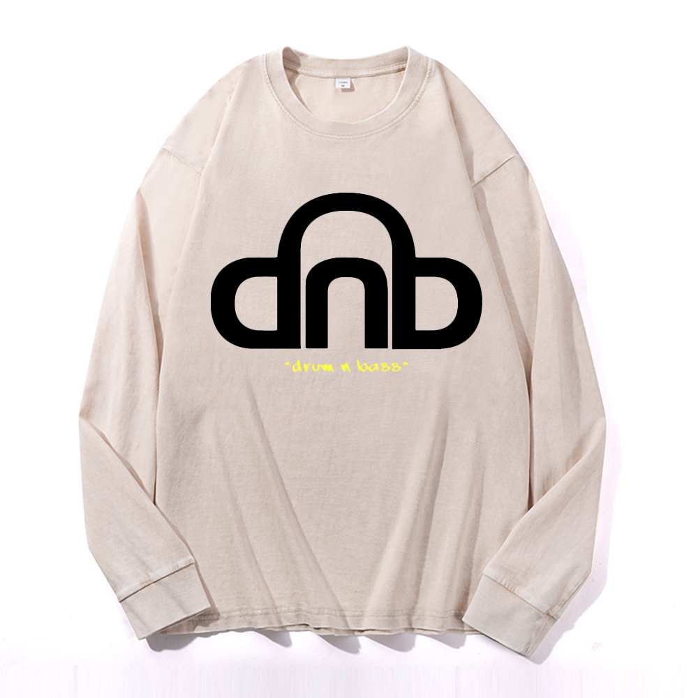 Vintage Cotton Wash Crewneck Long-Sleeve T-Shirt