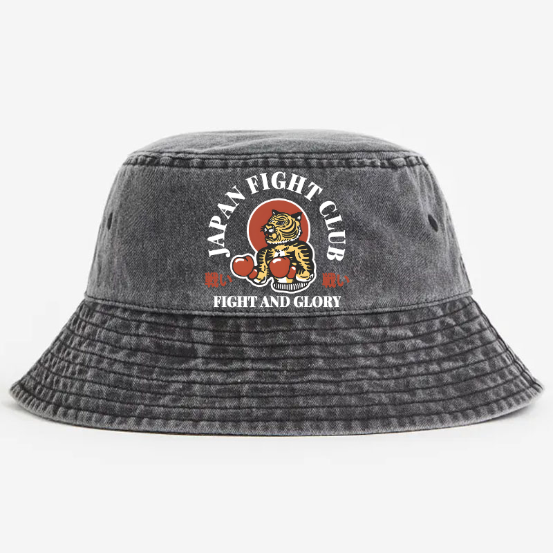 Fight Tiger Vintage 100% Cotton Bucket Hat