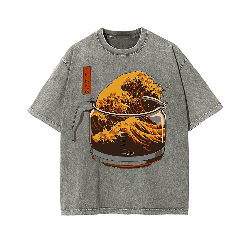 The Great Wave off Kanagawa Vintage Wash Japanese Design T-Shirt