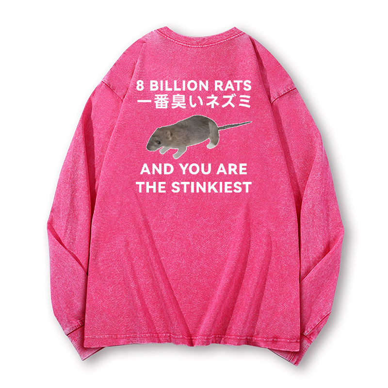 Rat Vintage Washed Cotton Back Art Long-sleeve T-shirt