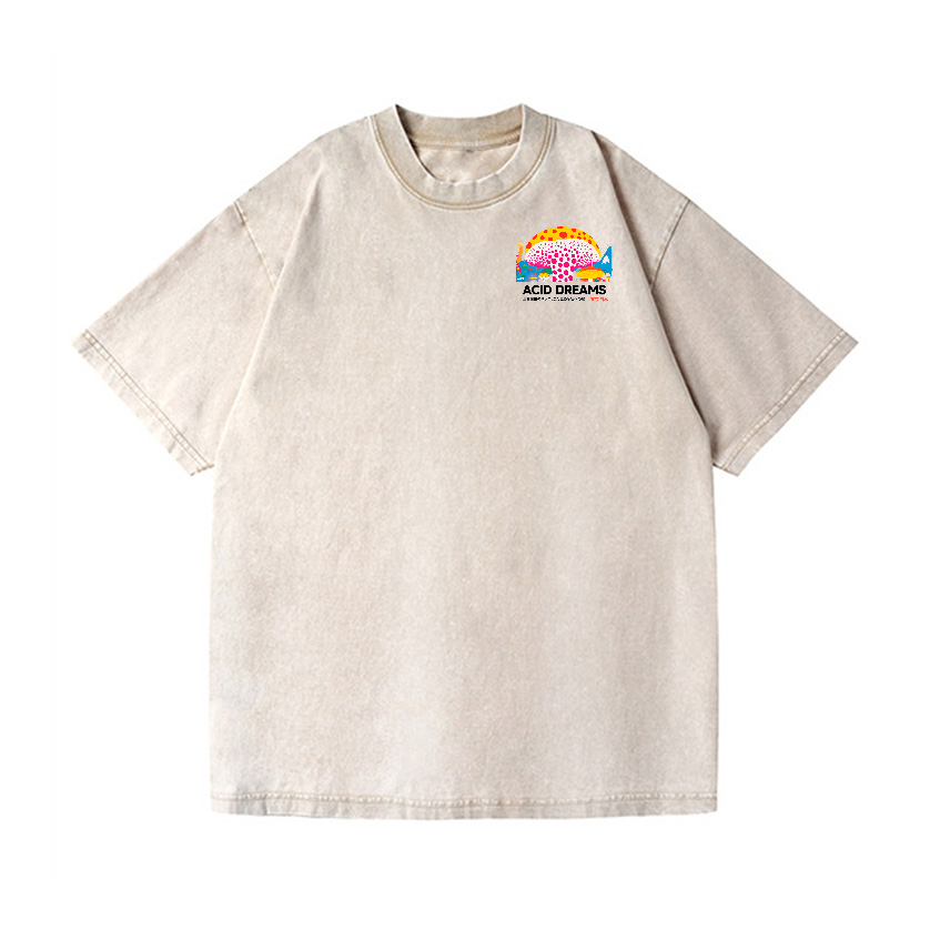 Yayoi Kusama Mushroom Vintage Wash Japanese Design Back Art T-Shirt