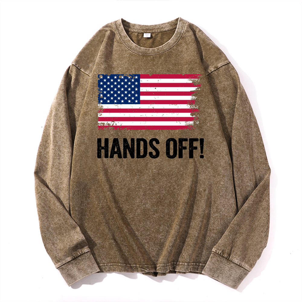 Hands Off Vintage Cotton Wash Long-sleeve T-shirt