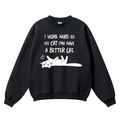 I Work Hard So Cat Vintage Cotton Blend Crewneck Sweatshirt