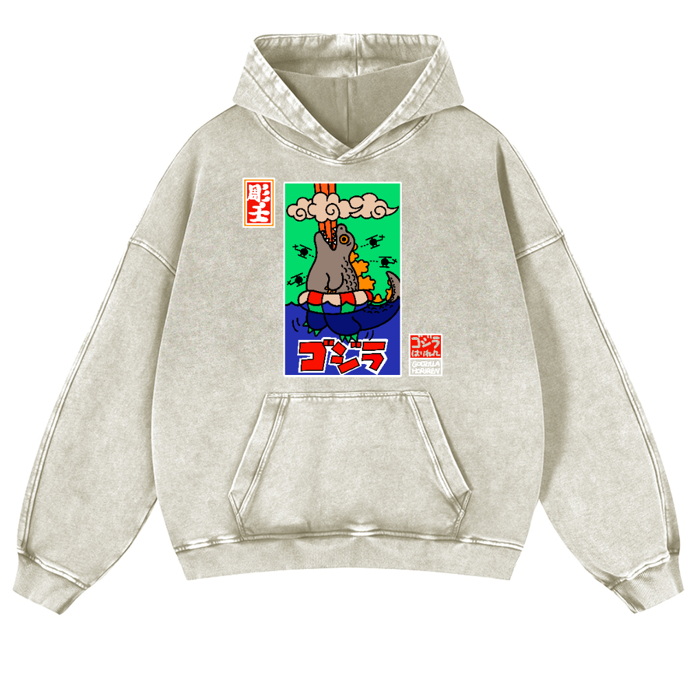 Kaiju Vintage Washed Thick Cotton Hoodie