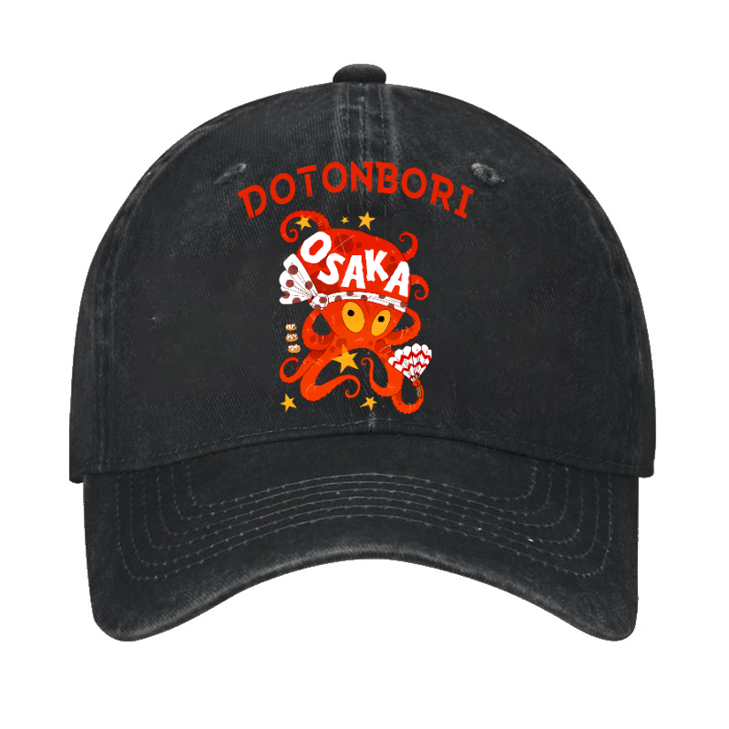 Osaka Dotonbori Octopus Vintage Cotton Cap