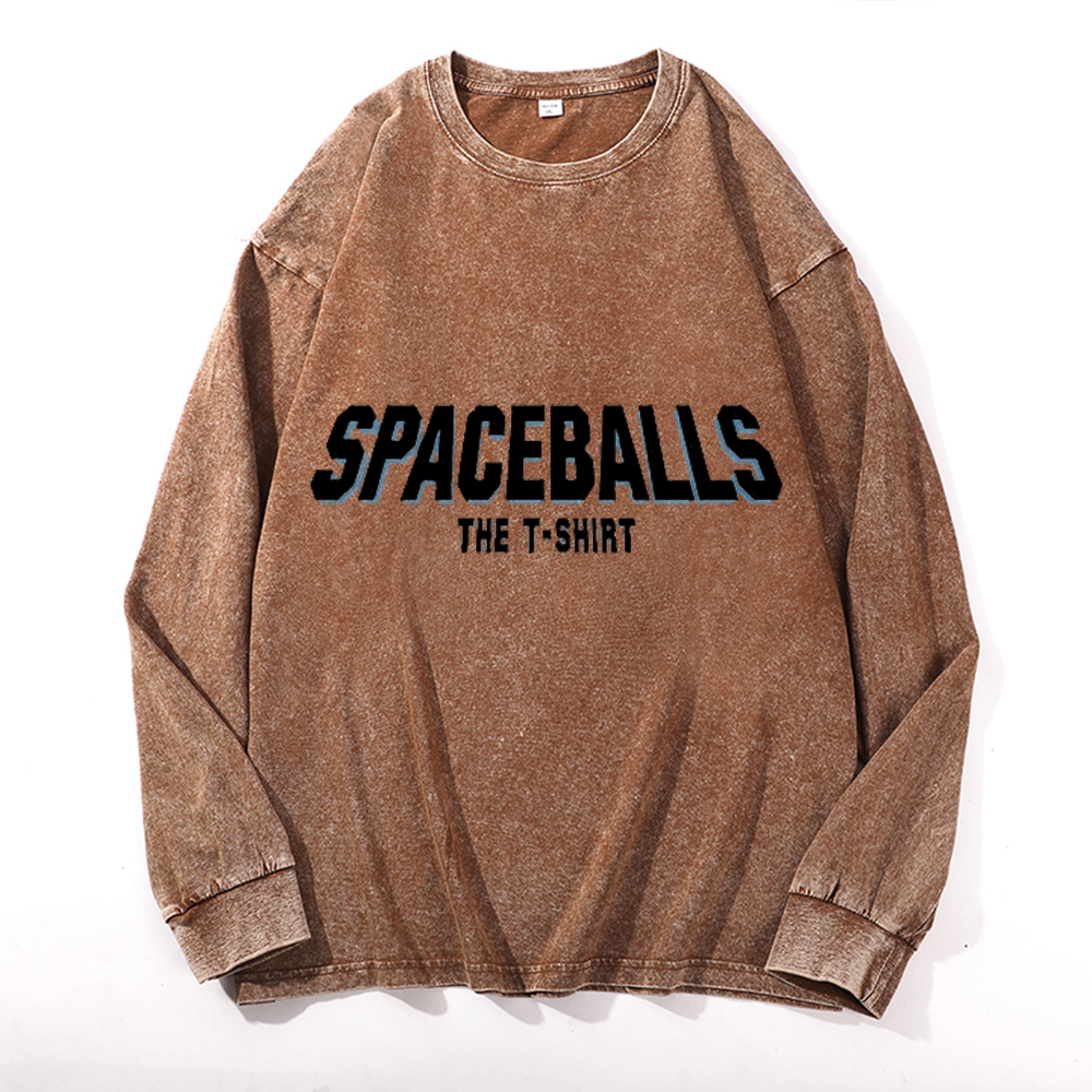 Spaceballs Vintage Cotton Wash Crewneck Long-Sleeve T-Shirt