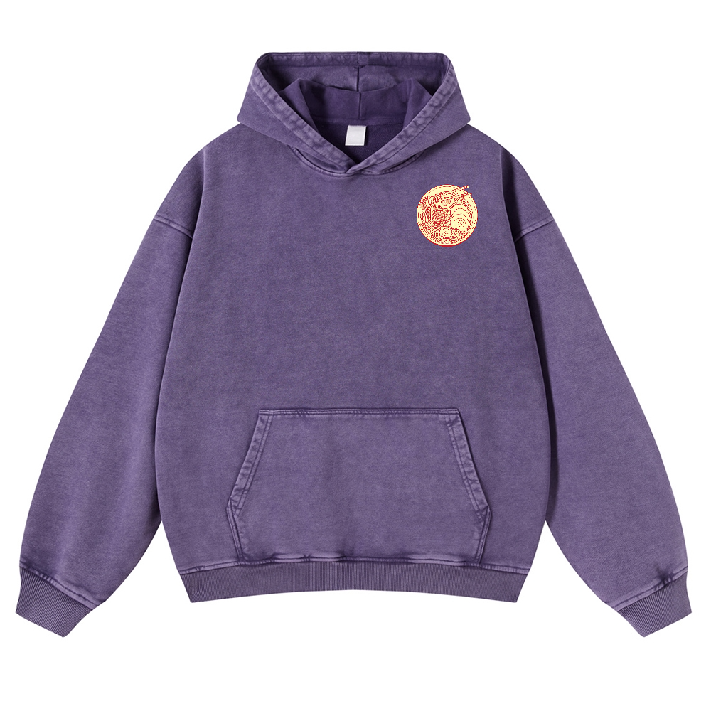 Ramen Vintage Washed Cotton Back Art Hoodie