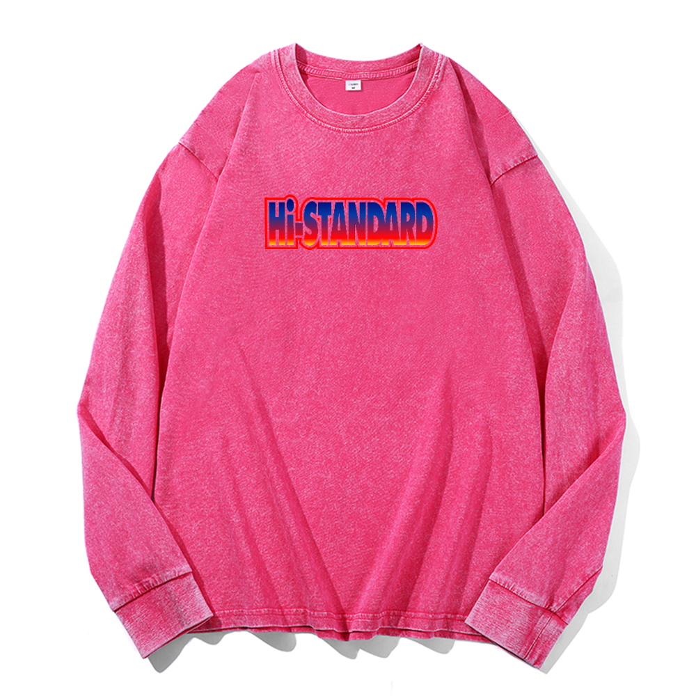 Vintage Cotton Wash Crewneck Long-Sleeve T-Shirt