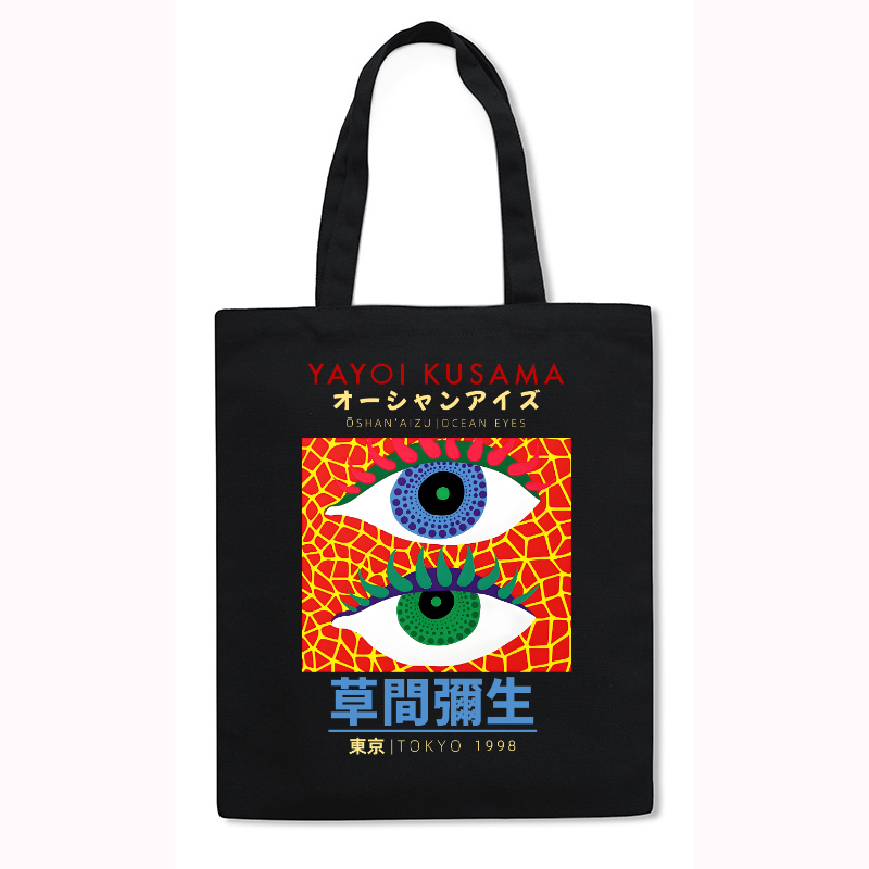 Yayoi Kusama Eyes Japanese Style Canvas Tote Bag