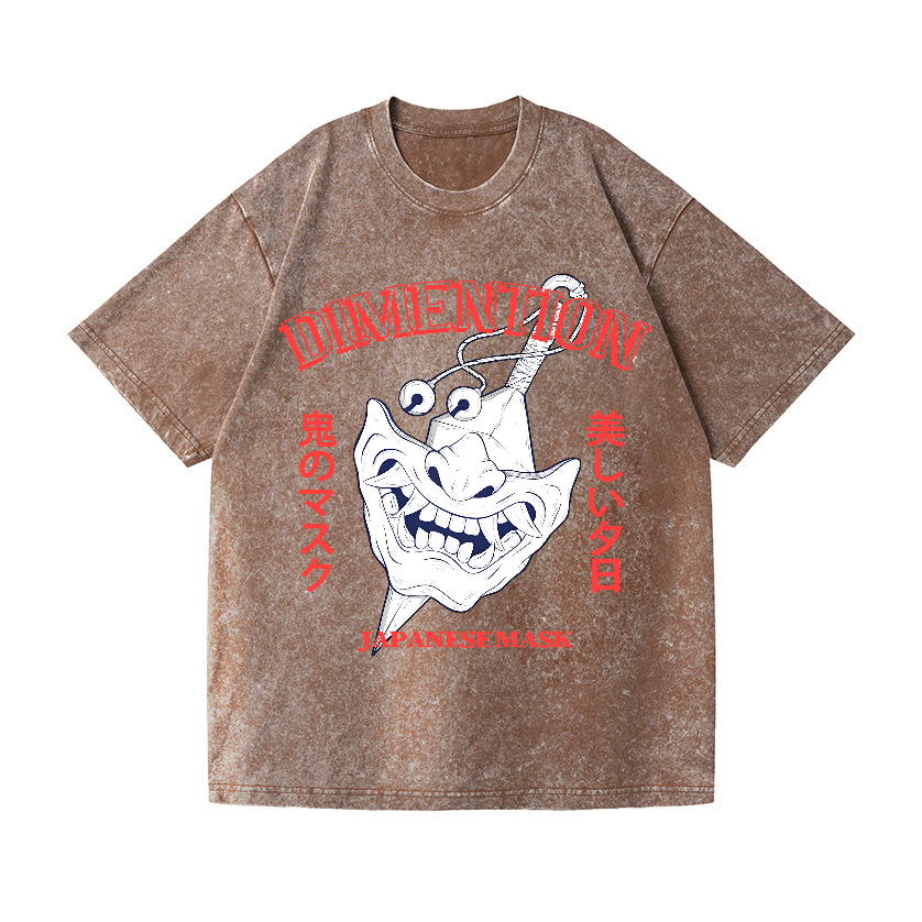 Mask Vintage Wash Japanese Design T-Shirt