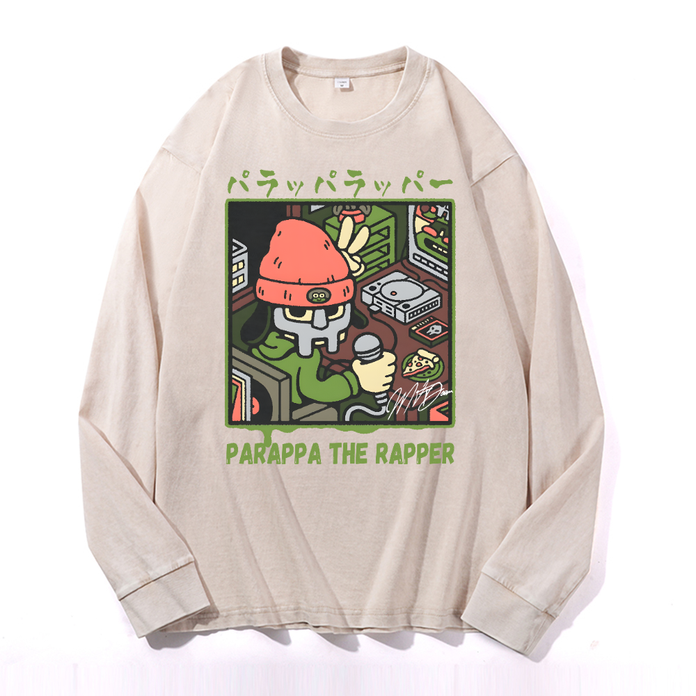 PaRappa the Rapper Vintage Cotton Wash Long-sleeve T-shirt