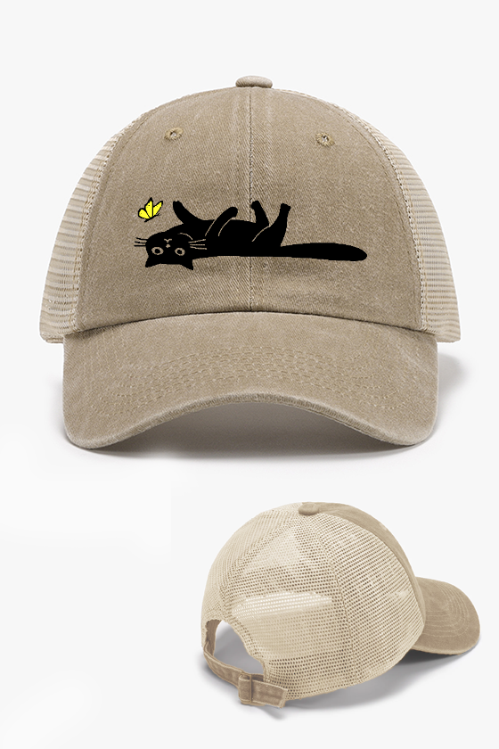 Cat Vintage Cotton Breathable Hat