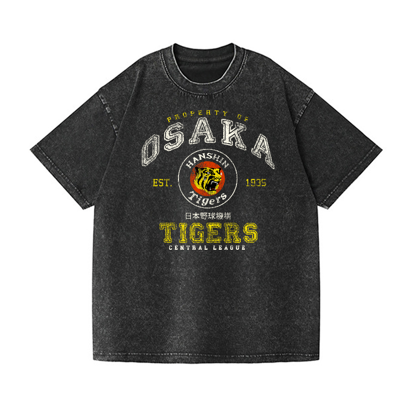 Osaka Tigers Vintage Wash Japanese Design T-Shirt