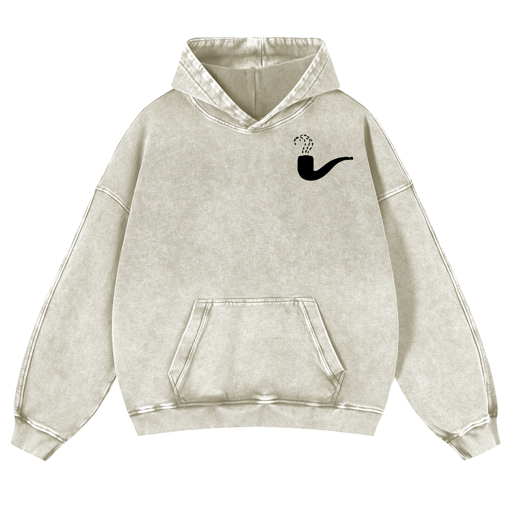 Cat Vintage Washed Cotton Back Art Hoodie