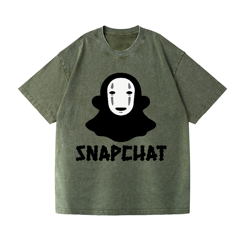 Ghibli No Face Kaonashi Snapchat Vintage Wash Japanese Design T-Shirt