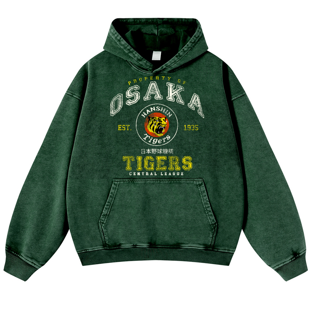 Osaka Tigers Vintage Washed Thick Cotton Hoodie