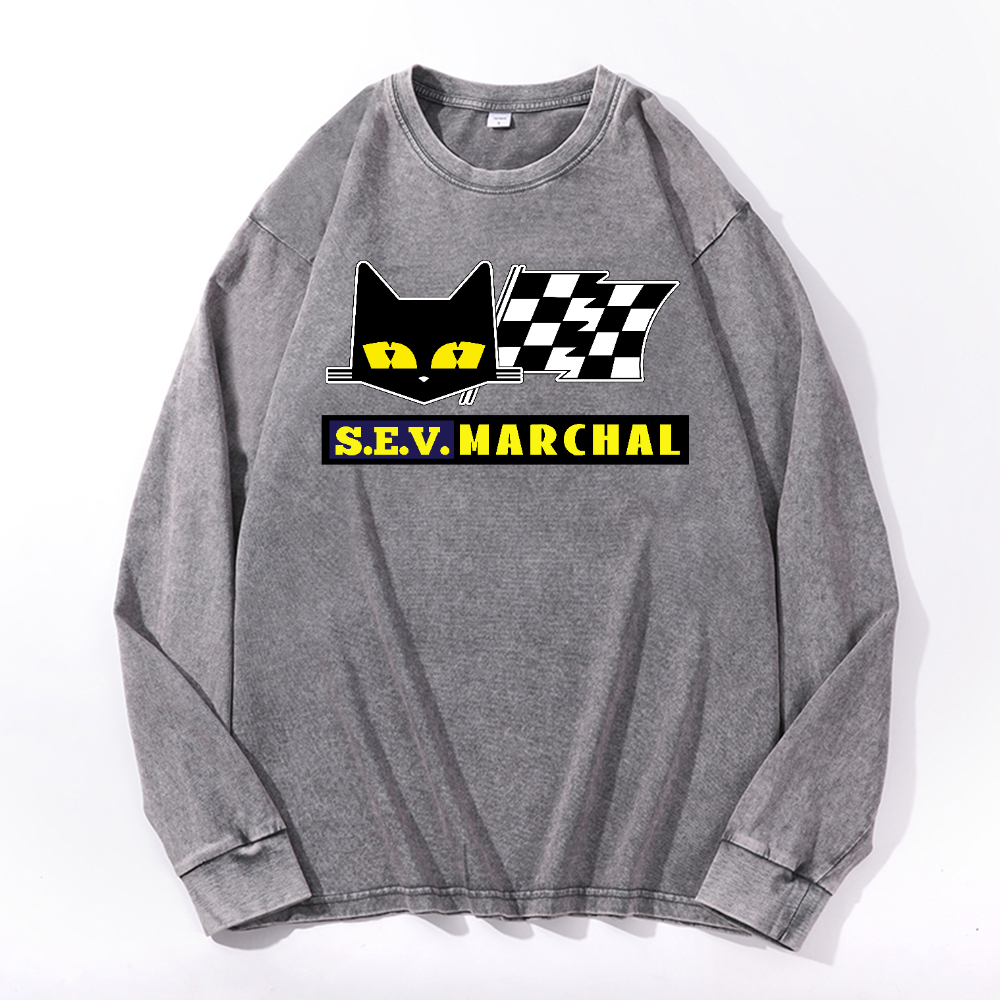S.E.V Marchal Vintage Cotton Wash Crewneck Long-Sleeve T-Shirt