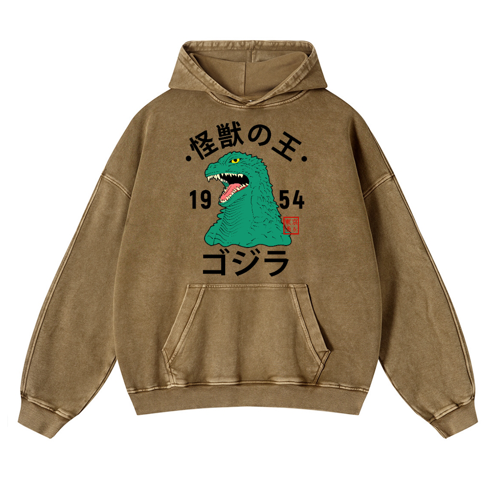 Kaiju Vintage Washed Thick Cotton Hoodie