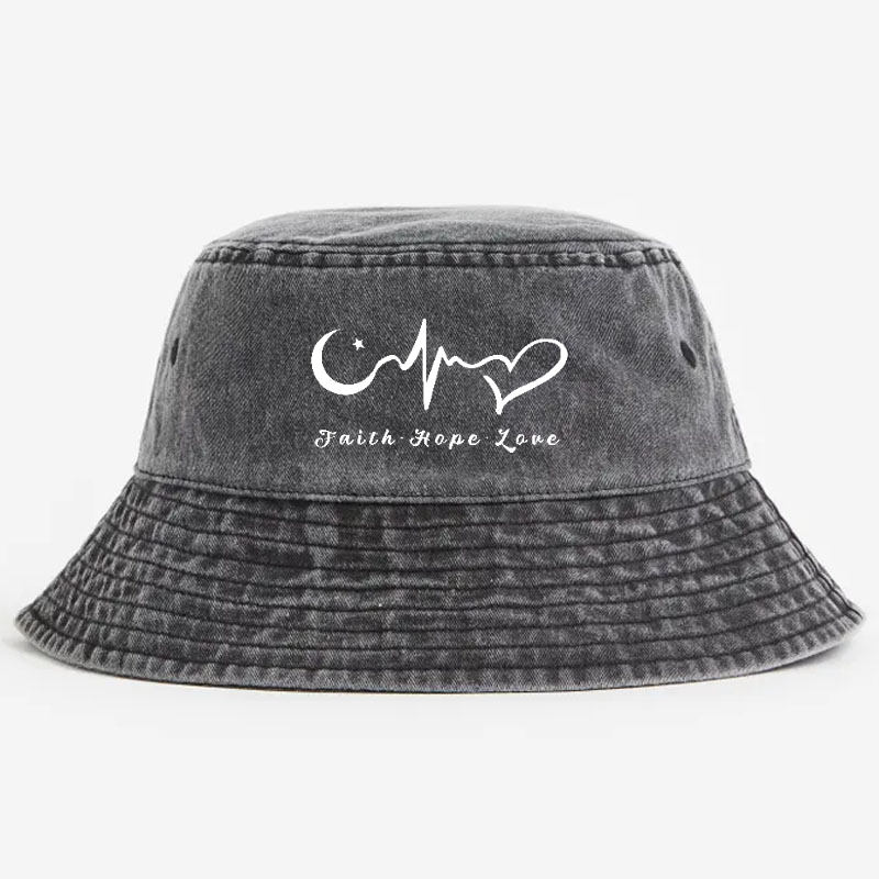 Faith Hope Love Vintage 100% Cotton Bucket Hat