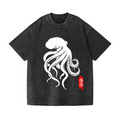Octopus Vintage Wash Japanese Design T-Shirt
