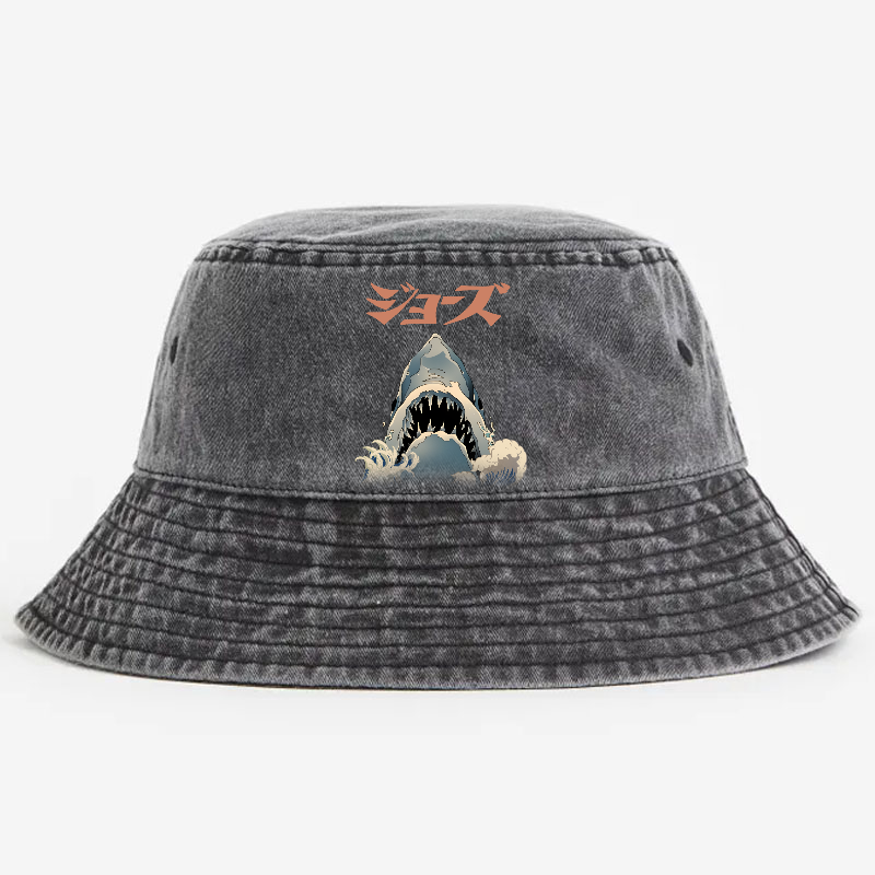 Shark Ukiyoe Vintage 100% Cotton Bucket Hat